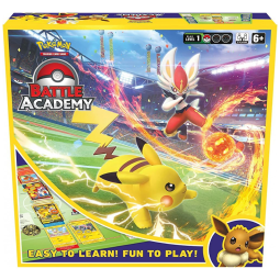 Jogo de tabuleiro Pokémon Battle Academy com 3 baralhos completos, tabuleiro para 2 jogadores e material de aprendizado do Pokémon TCG