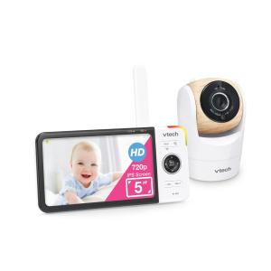 Babá Eletrônica com Tela de 5 HD 720p, Alcance 300M, Sensor de Temperatura, 9 Sons e Canções de ninar, sem WiFi, VTech VM928HD