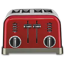 Torradeira 180MR Metal Classic 4 Slice, Metálico 110 V, CUISINART CPT 180MRP1, Vermelho