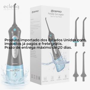 Higienizador Bucal de água irrigador dental sem corda dental profissional portátil e recarregável IPX7 Waterproof 3 modos com tanque de água