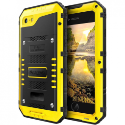 Beasyjoy Capa de Metal P, iPhone 7, 8, SE A Prova dÁgua IP68 Nível Militar, Amarela