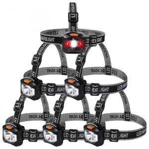 EverBrite Lanterna de Cabeça LED 150 Lúmens c, 2 luzes vermelha e Pilhas, 6PCS