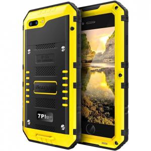 Beasyjoy Capa de Metal para iPhone 7, 8 Plus A Prova dÁgua IP68 Nível Militar, Amarela