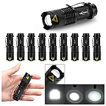 MINI FLASH LIGHT RESISTENTE A ÁGUA PACOTE COM 10 UNIDADES 300 LUMENS PRETA