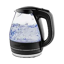 Chaleira Elétrica, 1.5L, 1100W, BPA Livre, Vidro de Borosilicato Temperado pelo Calor, Aço Inoxidável, Desligamento Automático, 110v