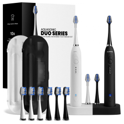 AquaSonic Escova de Dentes Elétrica de Carregamento sem Fio 2 Estojos Inclusos
