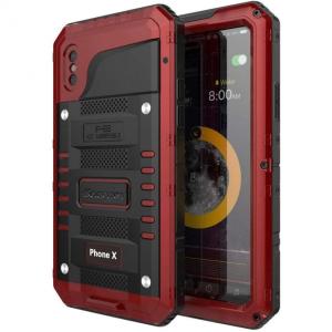 Beasyjoy Capa de Metal P, iPhone X, XS, A Prova dÁgua IP68, Vermelho