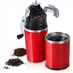 ROMAUNT Moedor de Café Portátil Manual 4 em 1, Aço Inoxidável, Vermelho