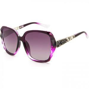 Leckirut Sombras Clássico Óculos Feminino de Sol, com lentes Polarizadas Proteção UV 100, ção Roxo, Lente Roxo