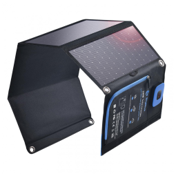 Carregador Solar BigBlue 5V - 28W com Amperímetro Dobrável Resistente a Água Dupla USB para iPhone 8 / X / 7 / 6s, iPad Pro / Ar 2 / Mini