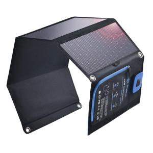 Carregador Solar BigBlue 5V - 28W com Amperímetro Dobrável Resistente a Água Dupla USB para iPhone 8 / X / 7 / 6s, iPad Pro / Ar 2 / Mini