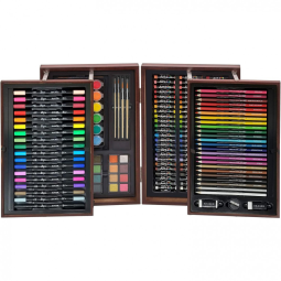 Art 101 USA Estojo de Lápis Profissional, Madeira Expansível, 168 PCS