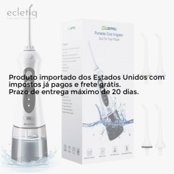 Higienizador Bucal de água irrigador dental sem corda dental profissional portátil e recarregável IPX7 Waterproof 3 modos com tanque de água