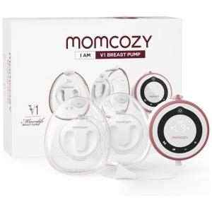 Bomba Tira Leite Elétrica com Tela Digital, 27 Combinações de Bombeamento e 5 Tamanhos de Flange 17 a 27mm, Momcozy V1, Branco
