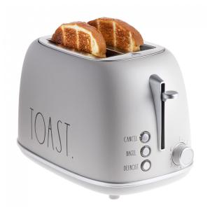 Torradeira Elétrica Retrô 2 Fatias com 6 Níveis de Tostagem, Função Descongelar e Bandeja de Migalhas Removível, 110V 825W, Rae Dunn, Preta