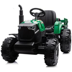 Trator Infantil Elétrico a Bateria 24V com Controle Remoto, Hikiddo, Verde