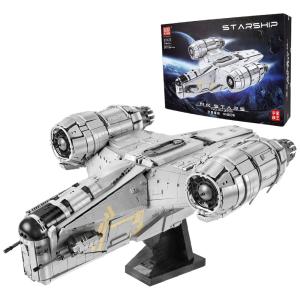 Kit de Construção Nave Razor Crest de Star Wars com 5018 Peças para Crianças, Mould King, Cinza