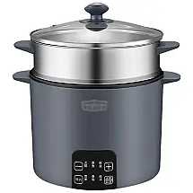 Panela Elétrica 1.8L Automática a Vapor com Controle Digital de Temperatura, 600W, escuro, LIUZH, Cinza escuro