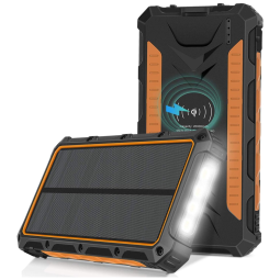 Carregador Solar 20000mAh Q Sem Fio Lanterna LED IP54 À Prova de Chuva Camping Ciclismo Nautica
