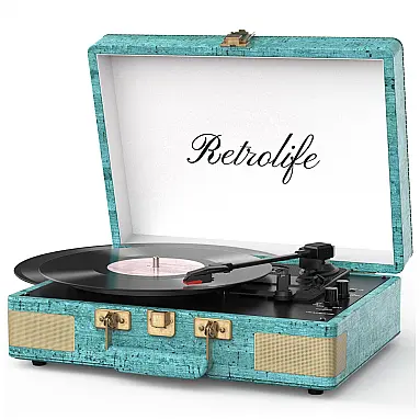 Toca-discos Retrolife 3 Velocidades Bluetooth