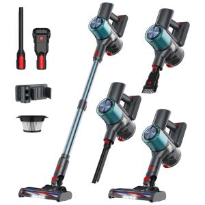 Aspirador de Pó sem Fio GGV, Autonomia de 35 Min, Design Autônomo c/ Base de Carregamento Parede, 3 Modos p/ pelos de Animais