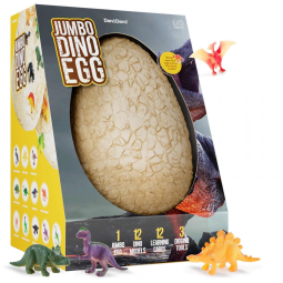 Ovo Gigante de Dinossauro com 12 Surpresas, Atividade de Arqueologia para Crianças Acima de 3 Anos, Dan&Darci