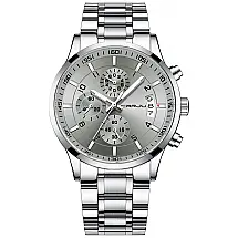 Relógio Masculino Analógico Automático, CRRJU CJ2214SL GY, Prateado