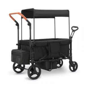 Carrinho de Passeio Dupla SAFETY CAREYA Preto com Rodas