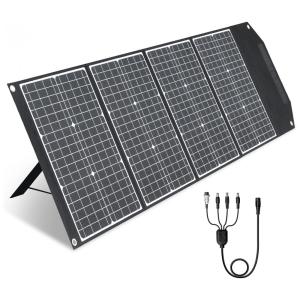 Painel Solar, portátil e carregador dobrável com saída USB, 120W, 18V, 1 unidade, PAXCESS, Preto