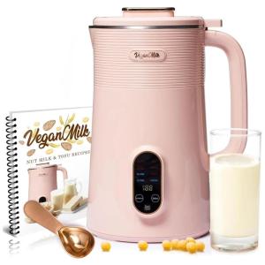 Máquina de Leite Vegetal 8 em 1, 1L com Livro de Receitas e Acessórios Incluídos, Roman Ventures, Rosa