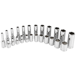 Ferramenta Automotiva Conjunto de Soquetes Métricos 1, 4 22 Peças, GREAT NECK 18622, Vermelho