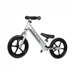 Bicicleta sem Pedal Leve para Crianças de 2 a 5 Anos, Strider 12 Pro, Prata
