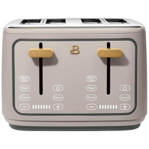 Torradeira elétrica Beautiful 4 fatias bege com display digital touch, ranhuras largas autoajustáveis, controle de tostagem, 1800W, 110V