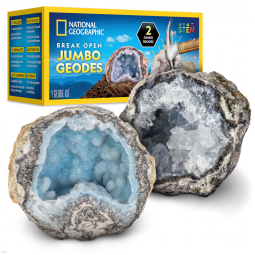 Kit de Escavação de 2 Geodos Gigantes – Brinquedo Educativo STEM, Presentes Científicos para Crianças, National Geographic