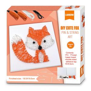 Kit Faça Você Mesmo DIY Raposa de Linhas, Idade Recomendada 9 ou mais, LAMIORM SAK 001, Vermelho