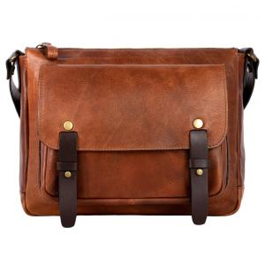Bolsa Maleta de Couro Masculina para Laptop, TIME RESISTANCE, Marrom