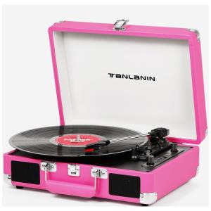 Vitrola Toca Discos de Vinil com Bluetooth 3 Velocidades por Correia e Alto Falans, 110v, TANLANIN TE 2021BK, Preto