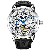 Relógio Masculino Automático, Hora Dupla, Resistente 50m, STUHRLING 371.01, Preto