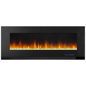 Lareira Elétrica de Embutir A51x127L com Controle Remoto e Digital, Luz LED 3D, 1500W, 110v, EF WM363 6A, Preto