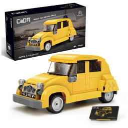 Kit de Construção Carro de Corrida Citroen 2CV com 298 Peças, CaDA, Amarelo