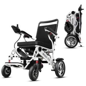 Cadeira de Rodas Elétrica Dobrável Reclinável para Adultos de até 120 kg, MARCA, Amarela