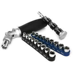 Soquetes SAE e Métrico Bits Bolsa de zenamento, NEBO 4327, Preto