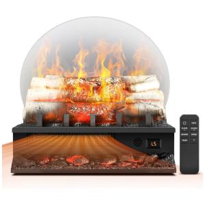 Lareira Elétrica Portátil com 4 Sons de Chama, Velocidade e Brilho Ajustáveis, 110V 1500W, COWSAR, Preta