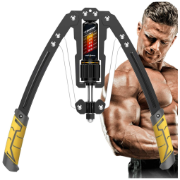 Aparelho de Musculação para Braço com Potência Hidráulica Ajustável de 9 a 200 kg, EAST MOUNT, Preto