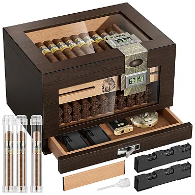Humidor TISFA Marrom Madeira de