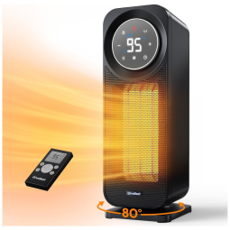 Aquecedor de Ambiente com Painel Touch GiveBest, 1500W, Controle Remoto, 5 Modos, Silencioso, Luz Noturna e Termostato - Ideal para Uso