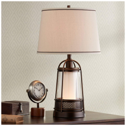 Luminária de Mesa Vintage em Metal, FRANKLIN IRON WORKS 16G30, Dourado