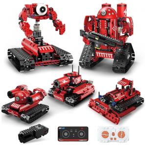 Kit de Construção Robô STEM 5 em 1 com 495 Peças e Controle Remoto via APP, 9 a 16 Anos, BEHOWL