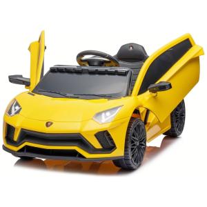 Carro Elétrico Infantil a Bateria com Controle Remoto, 2 Velocidades, MP3 Player e Portas Hidráulicas, 12V, URideon, Amarelo