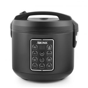 Panela de Arroz Elétrica até 12 xícaras não Cozidas com Painel de Controle, 110V, AROMA 966BD, Preta